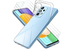 ‎IVOLER ivoler Etui do Samsung Galaxy A53 5G z 3-pakiem ochraniacz ekranu ze szkła hartowanego, przezroczysty, cienki, miękki TPU, odporne na wstrząsy, odporne na zarysowania, etui na telefon ze wzmocnionymi narożnikami
