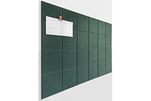 DECORETTA Filz Pinnwand (6er Set) | Große Alternative zur Korkplatte | Filzfliesen mit Klebepads für Fotos, Memos, Vision Board, Gebetsbrett & Dart-Wandschutz | Büro, Klassenzimmer – Aurora Grün