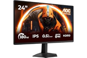 AOC Monitor 24G50FAD 24 tum 1920 x 1080, FHD, 180Hz (OC, Native 144Hz), IPS-panel, 4ms GtG, (HDMI1x 2.0) Adaptive Sync, HDR10, G-Sync Comptible