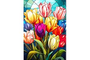 AIRDEA Belleza Floreciente del Tulipán DIY 5D Diamond Painting Manualidades Kit para Principiantes, Cuadro Pintar con Numeros para Adultos, Decoracion Pared Salon, Regalos para Amigos 30x40cm