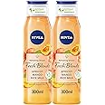 NIVEA Shower Gel Body Wash, Cleansing Fresh Blends Apricot & Mango and Rice Milk, 2x300ml