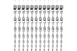 OUOQI 12 Stück Reflektierende Vogelschreck,Reflektierende Windspirale Vogelabwehr,Reflektierende Windspirale Vogelabwehr,Vogelabwehr Reflektor hängend,für Dekoration Ideal für Haus & Garten