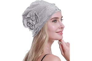 osvyo Bonnet Turban Chimio pour Femme – Bonnet Contre la Perte de Cheveux – Emballage scellé, Coton Gris Clair, Taille Unique…