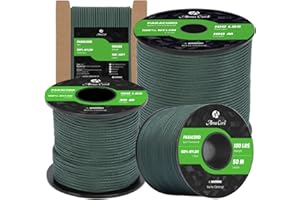 Abma Cord Paracord 2mm 100% Nylon Corda 30m Tipo I Corda da Paracadute a 1 Filo - Max. 45 kg - Verde Scuro
