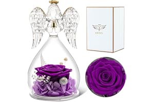 ‎SUNIA Sunia Geschenke für Mama, Ewige Rose im Engel Figur, Muttertagsgeschenk, Ewige Blume in Engel Glaskuppel, Geburtstagsgeschenk für Frauen Mutter Oma,Muttertagsgeschenke für Mama,Geschenke zum Muttertag