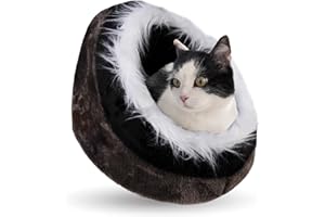 Crea ZAIRA - Cuccia per gatti Morbida Calda Lettino casa Letto Igloo Interno casetta cuccetta Chiusa per Gatto, Cani Piccoli, lettino Cuccioli.Nicchia nido per Gatti. (GRIGIO)