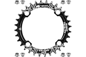 iwobi 104 BCD Single Chainring,36t Round Shape Single Chain Ring,Aluminum Alloy Narrow Wide Chainring,For Road Bikes, Mountain Bikes,Bicycles And Spare Parts（Black）