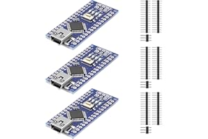 QIQIAZI Nano Modulo Scheda di Sviluppo Compatibile con Arduino, con Mini Port,Chip CH340G,5V/16MHz Microcontroller(3PCS)
