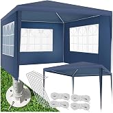 Tectake&reg; Garden Gazebo, Waterproof Outdoor Gazebo, Beach Awning, Gazebo, Outdoor Garden Tents &ndash; 3 x 3 m Blue