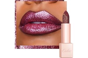 OULAC Rouge a Levre Pailleté Prune, Très Pigmenté Finition Lustrée Diamant, Texture Fine, Formule Hydratante Longue Durée, Maquillage Des Lèvres Pour Attirer le Regard, Vegen (D05) Wildfire