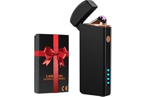 Coquimbo Mechero Electrico Regalo Hombre Regalo Navidad Regalos Amigo Invisible, USB Recargable Encendedor Electrico Doble Arco y Resistente al Viento para Vela, Estufa, Calendario de Adviento