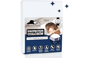 Protector de colchón 135x190 cm Impermeable y Transpirable Beddy-Bye® - Funda con 4 Esquinas Elásticas Eco-Responsable Certificado Oeko-Tex®