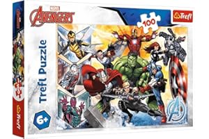 Trefl - Marvel The Avengers, Siła Avengersów - Puzzle 100 Elementów - Kolorowe Puzzle z Bohaterami Bajki Avengers, Disney, Kreatywna Rozrywka, Zabawa dla Dzieci od 6 lat