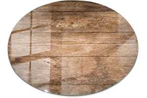 Wallfluent Plaque Décorative ⌀ 50 cm Outils D'installation Nettoyage Facile Durable Surface Lisse Bords Polis Résistance aux Taches Plaque de Sécurité Imperméable - Planches de Bois