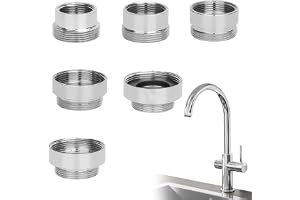 Universal Faucet Adapter Kit 6 Pcs, Metal Garden Hose Connector and Sink Aerator Set, M16 M18 M20 M24 M26 M28 to M22 Conversion, for Water Filter Sprayer Hose Connection