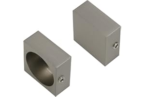 Liedeco Endkappe, Endstück Endkappe eckig für Gardinenstange 20 mm ø Pur | vernickelt | 2 Stück