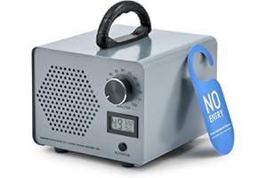 CREWORKS Ozone Generator, 35000 mg/h High Capacity Ozone Machine for Car Home Smoke Pet Odor Removal, Commercial Ozone Odor Eliminator Air Purifier with Timer Display for 300 m² Room