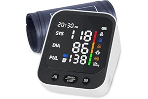 Blood Pressure Monitors CE Approved UK, Mldnld Monitor Upper Arm for Home Use with 3.7-inch HD Screen Display Heart Rate Detection 2 Users*199 Memories, BP Cuff 22-42cm