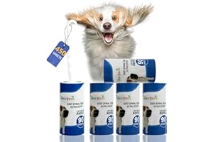 Decyam Lot de Rouleaux Anti-Peluches – 1 poignée avec 5 dissolvants Collants, 90 Feuilles par Rouleau Stick it, épilateur pour Poils d'animaux, 450 Feuilles 4 recharges de Rouleau Anti-Peluches