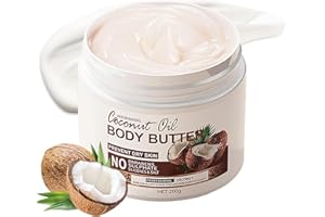 MEITREND Coconut Body Butter 200g, Natürlich Kokosöl Körpercreme für trockene Haut, Coconut Oil Skin Care Body Moisturiser, Kokosnuss Körper Feuchtigkeitscreme, Kokosnuss Lotion