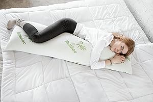 MKS. Poduszka do spania na boku z bawełnianą poszewką dla dorosłych | poduszka na ciało o pełnej długości do wsparcia ciąży i pooperacyjnego (kremowa)