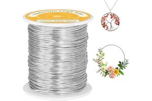 VynyQoo 1mm Filo di Ferro Modellabile, 56M Pieghevole e Flessibile Filo Alluminio, Filo Metallico per Bigiotteria per Creazione di Fiori fai-da-te, Scultura, Creazione di Gioielli, Tessitura (Argento)