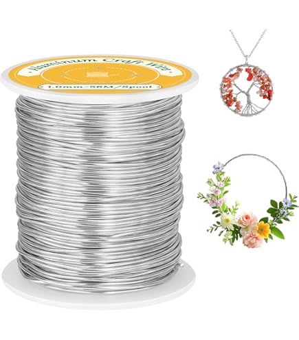 VynyQoo 2mm Metaal Draad, 33m Gegalvaniseerd Kleurdraad, DIY Aluminium Craft Draad, Handgemaakt Buigbaar Dikte voor Sieraden Maken, Tuinbouw Bonsai