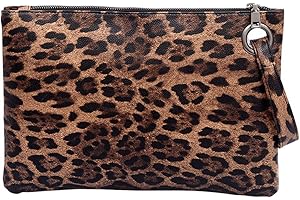 BAIGIO Pochette da Polso in Pelle Donna, Portafoglio Grande Borsa Organizer Portatutto, Borsetta da Sera Busta con Cinturino da Polso e Cerniera per Feste, Matrimoni, Affari Viaggio