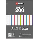 Miquelrius - A4 Refill Pad, 200 Sheets 5 x 5 mm, 8 Colours | Glued Paper with Cardboard Base, Opaque Paper, 70 g/m&sup2;, Perforat