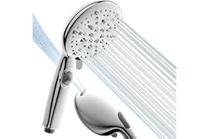 Cobbe Soffione doccia, Soffione doccia a Risparmio d'Acqua con 7 + 2 Tipi di Getto, Aumento della Pressione con Getto Forte per la Pulizia della Vasca, Doccetta con Funzione di Arresto