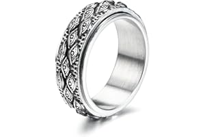 GTHIC Stainless Steel Eye of Providence Spinner Ring for Men Women Black Gold Silver Gothic Ring All Seeing Eye Rotating Band Ring Vintage Evil Eye Fidget Rings For Anxiety Jewelry Rings Size 6-13