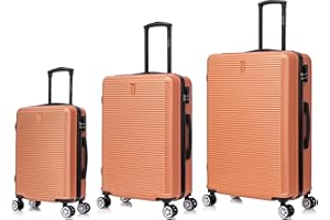 CELIMS - Set Valise Rigide 3 Pièces | Cabine + Moyenne + Grande Taille | 55x35x25 cm + 65cm + 75cm | Valise Lot de 3 | Corail