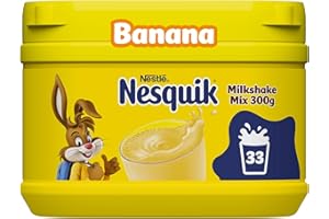 Nesquik Banana Flavoured Milkshake Powder, with Vitamin C & D, 300g Tub (Pack of 1)