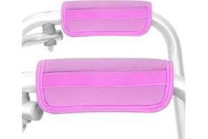 LENPESTIA Padded Walker Hand Grips 2 Pack Wheelchair Handle Grips Covers with Strap Soft Foam Padding Adjustable Non-Slip Breathable for Senior Elderly Rollator Crutches Luggage