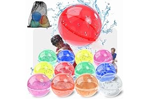 Tosekry Globos Agua Reutilizables, 12 Piezas Globos de Agua Reutilizables Juegos Piscina Para Niños, Juegos de Agua Para Niños Exterior(12 Piezas)