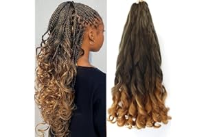 ALALEIBABY 22 inch French Curly Braiding Hair 8 Pack Loose Wavy Spiral Curl Braids Crochet Hair Deep Wave Synthetic Extensions Pre Stretched Bouncy Braiding Hair(22 Inches, T27#)