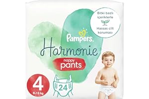 Pampers Pantaloni Pannolini Taglia 4 (9-15 K), Armonia, 24 Pannolini per La Protezione Della Pelle Delicata e Ingredienti Di Origine Vegetale