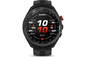 GARMIN APPROACH S70-47 MM - BLACK CERAMIC BEZEL WITH BLACK SILICONE BAND | AMOLED Touschreen Display, Advanced Wellness & On-Course Features, Lightweight Build, 43,000+ Preloaded Courses