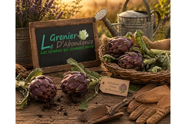 10 graines à semer - Le Grenier d'Abondance - ARTICHAUT Violet de Provence - Cynara scolymus