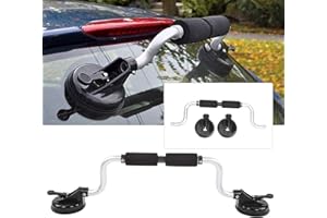 CAIQINLEN Kayak Load Assist,Canoe Trolley Kayak Accessories Kayak Kayak Roof Rack Black+Silver Aluminium Alloy Car Roof Loader, with Suction Cup for Canoes Kayaks