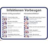 2 Aufkleber 'Hände Desinfizieren' - 20x30cm, Nach CEN EN 1500 - Selbstklebende Folie Für Mehr Hygiene