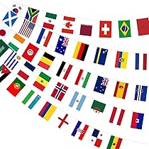 LOT DE 64 drapeaux de la Coupe du monde 2022 drapeaux de la Coupe du