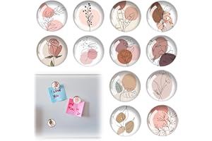 LANAFAY 12 Pièces Aimant Frigo Magnet, Aimant Frigo Decoratif, Aimants Tableau Magnétique 3D, pour Armoires et Tableaux Blancs, Maison Bureau (Rond/30MM)