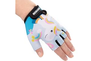 meteor - Cycling Gloves - Bike Accessories - Bicycle – Durable Anti-Slip Fingerless Gloves for Boys and Girls, Soft Padding, Ideal for Kids Bike Cycling