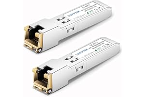 QSFPTEK Gigabit SFP Copper RJ45 Module 10/100/1000BASE-T SFP to RJ45 Mini-GBIC Transceiver for Cisco GLC-T/SFP-GE-T, mikrotik S-RJ01, do 100 m - 2 sztuki