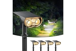 Linkind Luci Solari Esterno Giardino con Sensore di Movimento,Impermeabile IP65 3000K Bianca Calda,22 LED faretti solari a led da esterno con 2 Modalità per piscina Cortile Garage sentieri,4 Pezzi