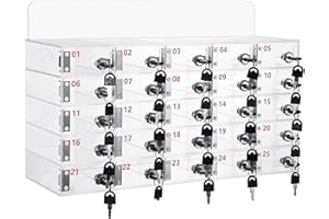 LVRUIEDS Almacenamiento Para Teléfono Móvil, Con 12/15/20/25/30/40 Ranuras, Casillero Transparente Para Teléfono Móvil Con Cerradura, Gabinete De Almacenamiento Para Teléfono Móvil De Escritorio(25 Sl