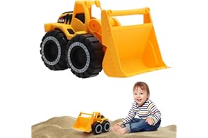 VOSSOT Giocattolo Ruspa, Ruspa Veicoli da Cantiere, Ruspas Giocattolo per Bambini con Luci e Suoni Realistici Escavatore Camion Grande Veicolo da Costruzione Giochi Bambini 3 Anni in Su