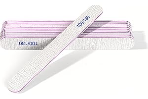 HIKYSKIN 10 limas para uñas 100/180, lavables de doble cara para uñas profesionales, ideales para gel y acrílico, apto para uso en salón y en casa