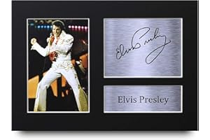 HWC Trading A4 Elvis Presley Cadeaux Imprimé Signé Autographe Photo pour les fans de musique - A4